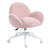 HOMCOM Fluffy Leisure Chair Office Chair with Backrest and Armrest for Home Bedroom Living Room with Wheels Pink