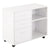 HOMCOM Mobile Printer Stand with Wheels, Office Desk Side Storage Unit, 3 Drawers 2 Shelves, 80L x 40W x 65H cm, White