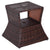 Outsunny Outdoor Patio Rattan Wicker Coffee Table Bistro Side Table w/ Umbrella Hole and Storage Space, Brown