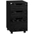 HOMCOM 3-Drawer File Cabinet Under Desk Office Storage Cabinet A4/Letter/Binders Movable W/ Slide Wheels Black Oak Color