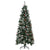 HOMCOM 6 Foot Snow Dipped Artificial Christmas Tree Slim Pencil Xmas Tree with 588 Realistic Branches, Pine Cones, Red Berries, Auto Open, Green