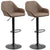 HOMCOM Adjustable Bar Stools Set of 2, Swivel Barstools with Footrest and Backrest, PU Leather Steel Base, for Kitchen Counter Dining Room Dark Brown