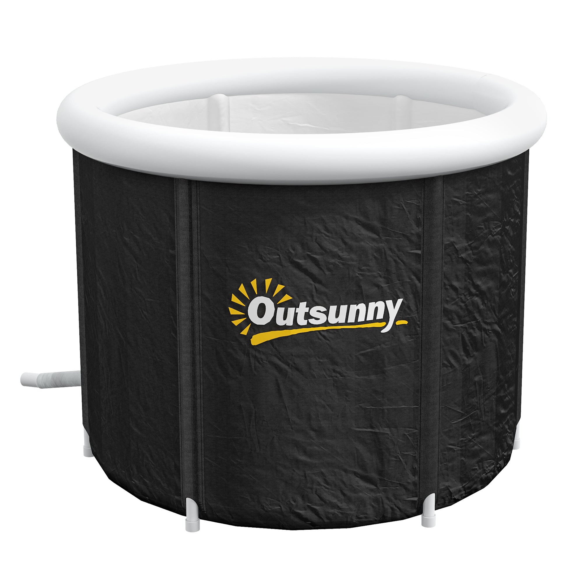 Outsunny Cold Plunge Tub, Portable Ice Bath Cold Water Therapy Tub with Thermo Lid, for Athletes Polar Recovery, Black