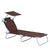 Outsunny Reclining Chair Sun Lounger Folding Lounger Seat with Sun Shade Awning Beach Garden Outdoor Patio Recliner Adjustable (Brown)