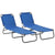 Outsunny 2-Piece Portable Sun Lounger Set, 5-Position Adjustable Backrest, Foldable & Lightweight, Blue