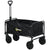 Outsunny Pull Along Folding Wagon Cargo Trolley with Telescopic Handle, Portable Utility Cart, Black