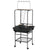 PawHut Bird Feeding Station: Steel Table with Perches, Stainless Bowls & Outdoor Tray, Dark Grey