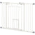 PawHut Stair Dog Gate with Cat Door, Pressure Fit, Auto Close, Double Lock, 74-100cm Openings, White