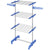 HOMCOM 3-Tier Clothes Airer, Foldable Clothes Drying Rack, Stainless Steel Indoor and Outdoor Clothes Dryer with Wheels and Wings, Easy Assembly, 142 x 55 x 152cm, Blue