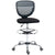 Vinsetto Ergonomic Draughtsman Chair: Armless Swivel Office Chair, Mesh Back with Lumbar Support & Foot Ring, Grey