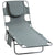 Outsunny Beach Chaise Lounge with Face Hole and Arm Slots, Portable Sun Lounger, 5-Position Reclining, Grey