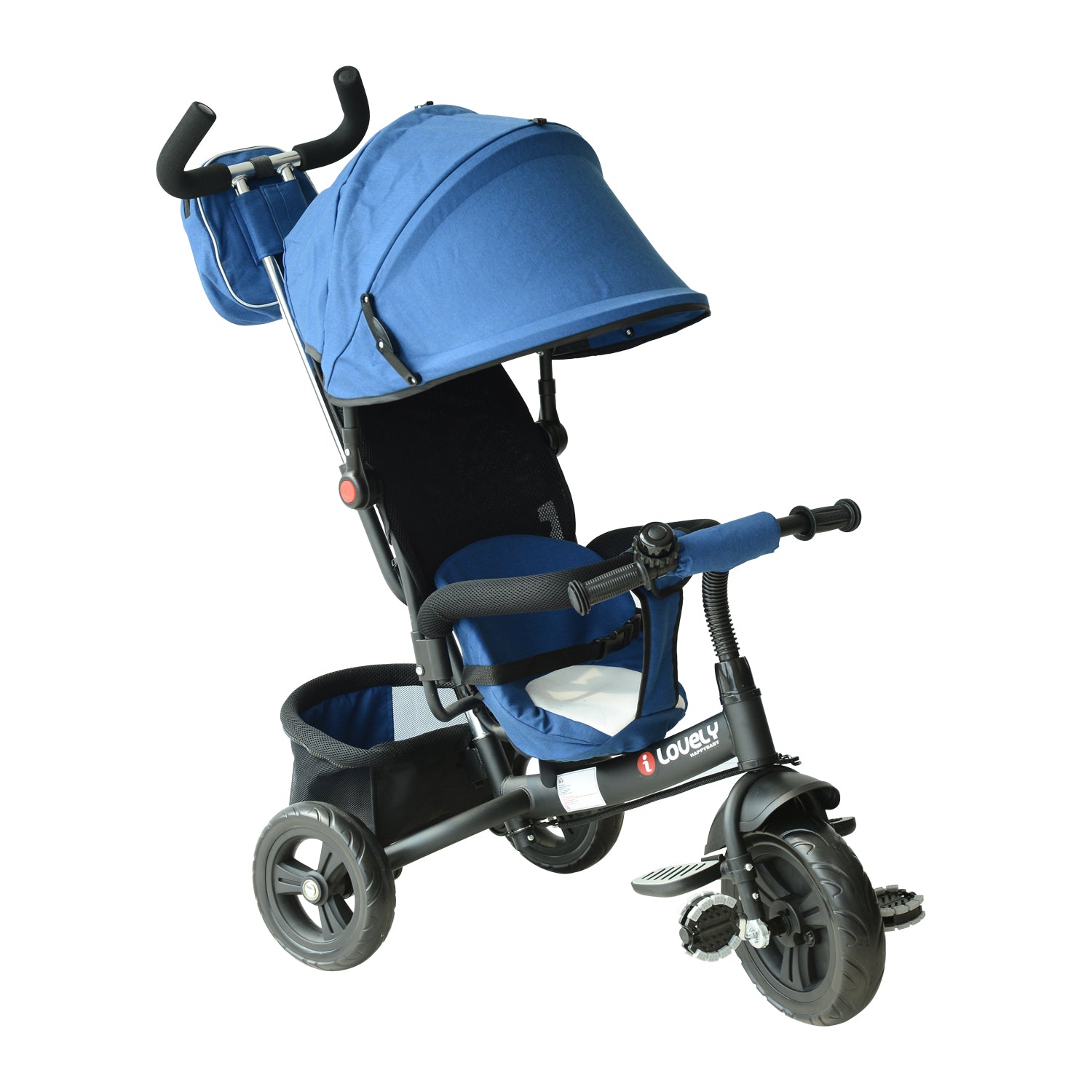 HOMCOM Baby Ride on Tricycle W/Canopy-Blue