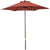 Outsunny Patio Parasol, 2m Outdoor Sun Shade Umbrella with 6 Durable Ribs for Garden, Balcony, Wine Red