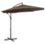 Outsunny 3M Brown Cantilever Umbrella, Hanging Banana Parasol, Steel Frame, for Patio Sun Shade