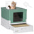 PawHut Enclosed Cat Litter Box with Scoop, Front Entry & Top Exit, Spacious Portable Pet Toilet, 47.5 x 35.5 x 36.7 cm, Green