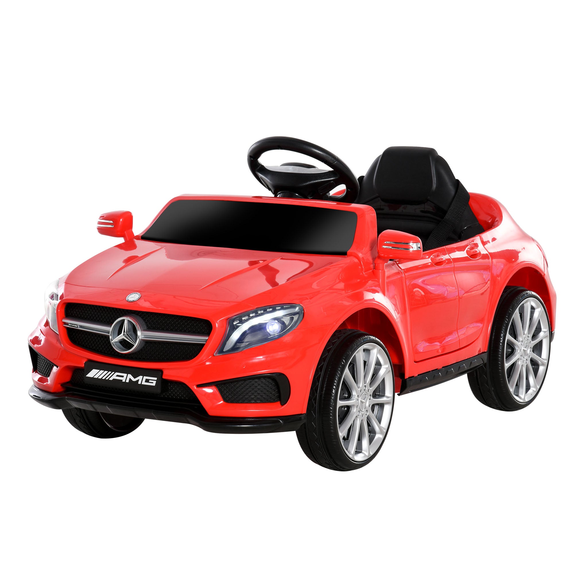 HOMCOM Compatible for 6V Kids Ride On Car Mercedes Benz GLA Licensed Toy toddler with Music Remote Control Rechargeable Headlight Two Speed Red