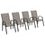 Outsunny 4 Pieces Garden Chairs, Stackable Outdoor Dining Chair, Grey