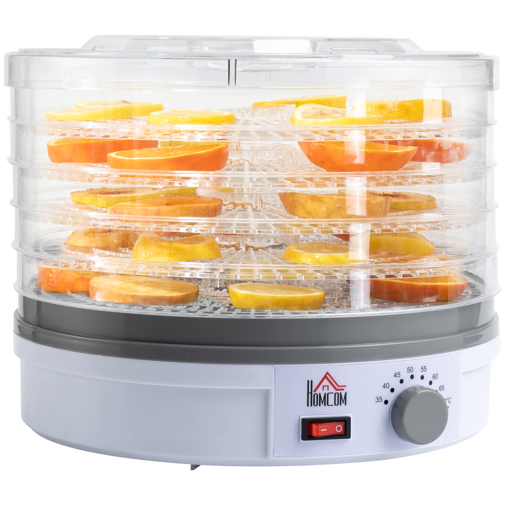 HOMCOM Food Dehydrator: 5 Tier 245W Dryer for Drying Fruits, Meats, Veggies, Jerky & Pet Treats