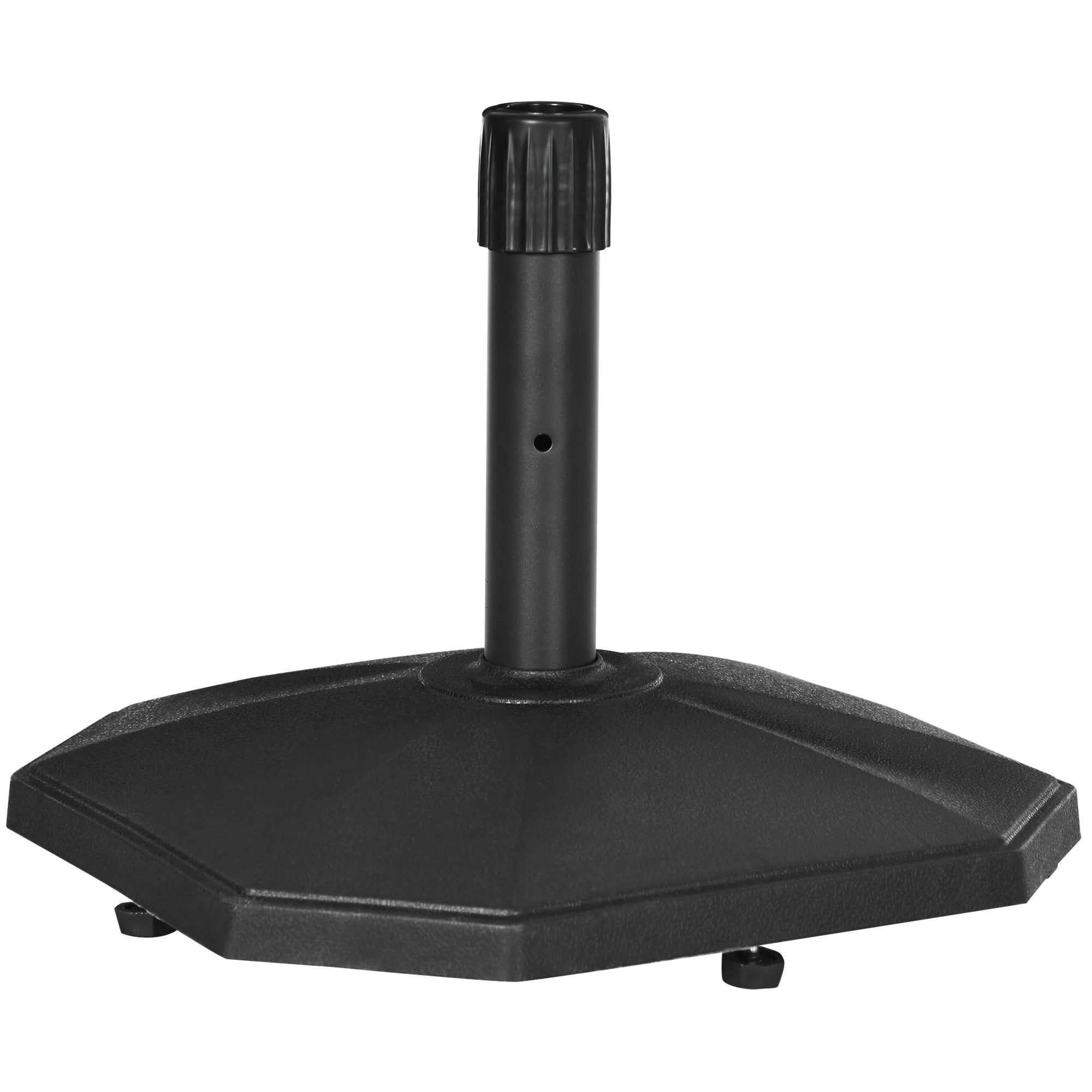 Outsunny Concrete Parasol Base: 18kg Umbrella Stand for 34mm, 38mm & 48mm Poles, Sturdy & Durable, Ebony Black