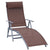 Outsunny Foldable Sun Lounger, Garden Texteline Reclining Chair with Pillow, Adjustable Outdoor Recliner, Brown