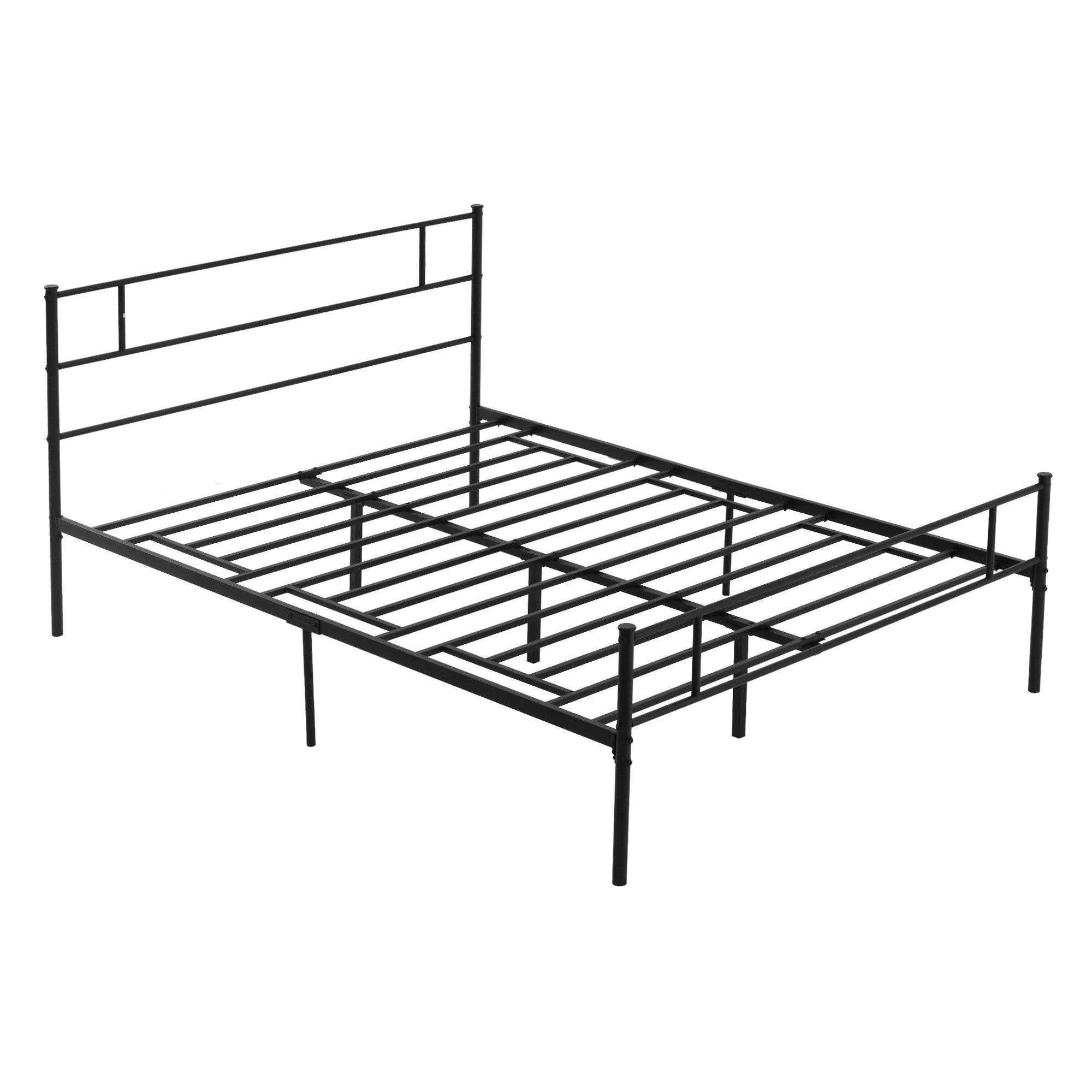 HOMCOM King Size Metal Bed Frame, Solid Bedstead with Headboard, Footboard, Metal Slat Support, Underbed Storage, Bedroom Furniture