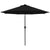 Outsunny 2.7m Outdoor Patio Garden Umbrella Parasol with Tilt Crank and 24 LEDs Lights, Black