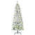 HOMCOM 6 Feet Prelit Artificial Snow Flocked Christmas Tree with Warm White LED Light, Holiday Home Xmas Decoration, Green White