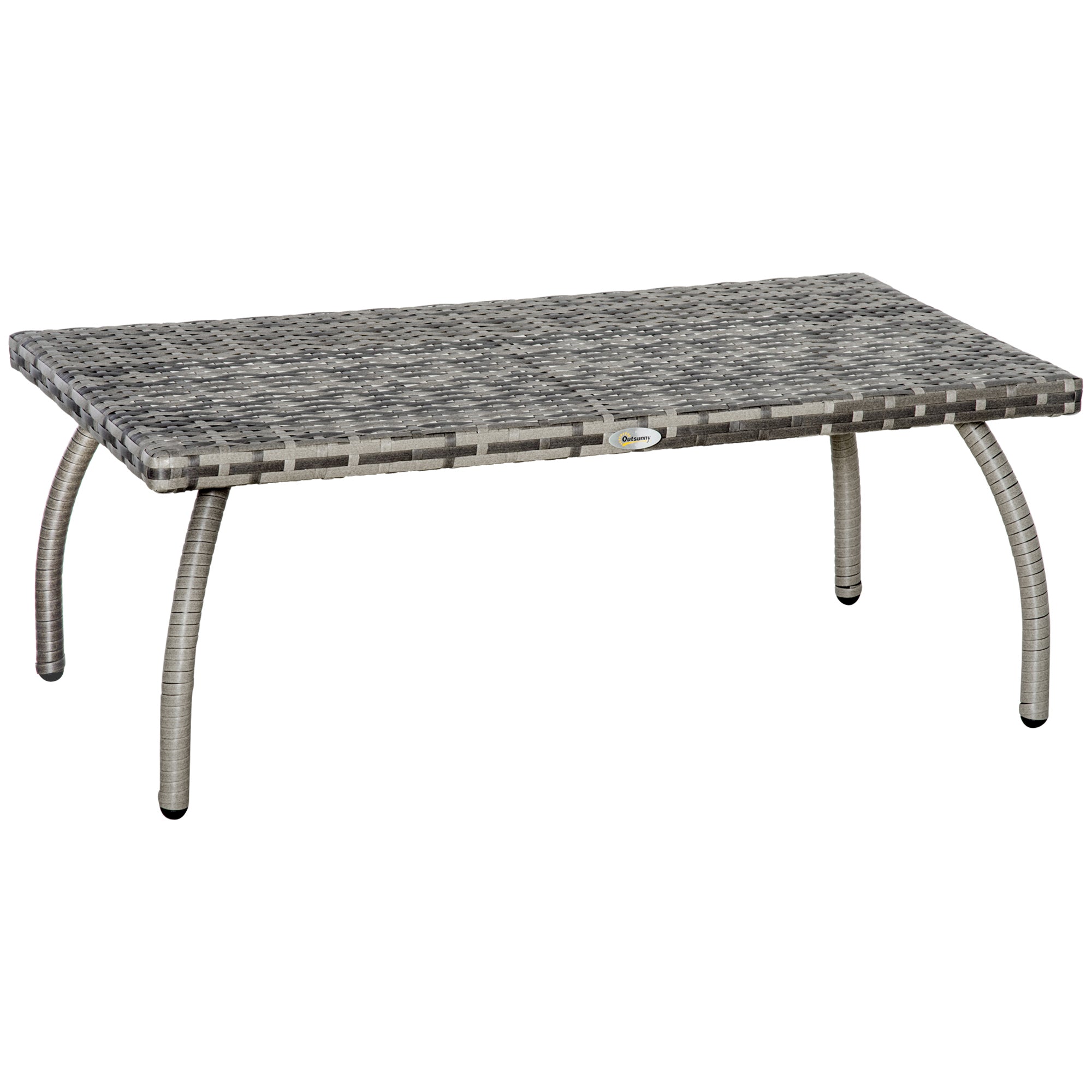 Outsunny Rattan Alfresco Table: Weather-Defying Wicker Companion for Patio, Garden & Balcony, Grey