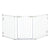 PawHut Pet Safety Gate 3-Panel Playpen Fireplace Christmas Tree Metal Fence Stair Barrier Room Divider w/Walk Through Door, White