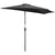 Outsunny 2.7m Balcony Half Parasol 5 Steel Ribs Construction Garden Outdoor Umbrella Black