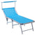 Outsunny Garden Sun Lounger Texteline Chaise Lounge Reclining Chair with Canopy Adjustable Backrest Bed Aluminium Frame - Blue