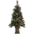 HOMCOM 1.2m/4ft Artificial Christmas Tree with 100 Warm White LED Lights and 8 Modes, Small Xmas Tree with Red Berries, Pine Cones and Retro Base, Green