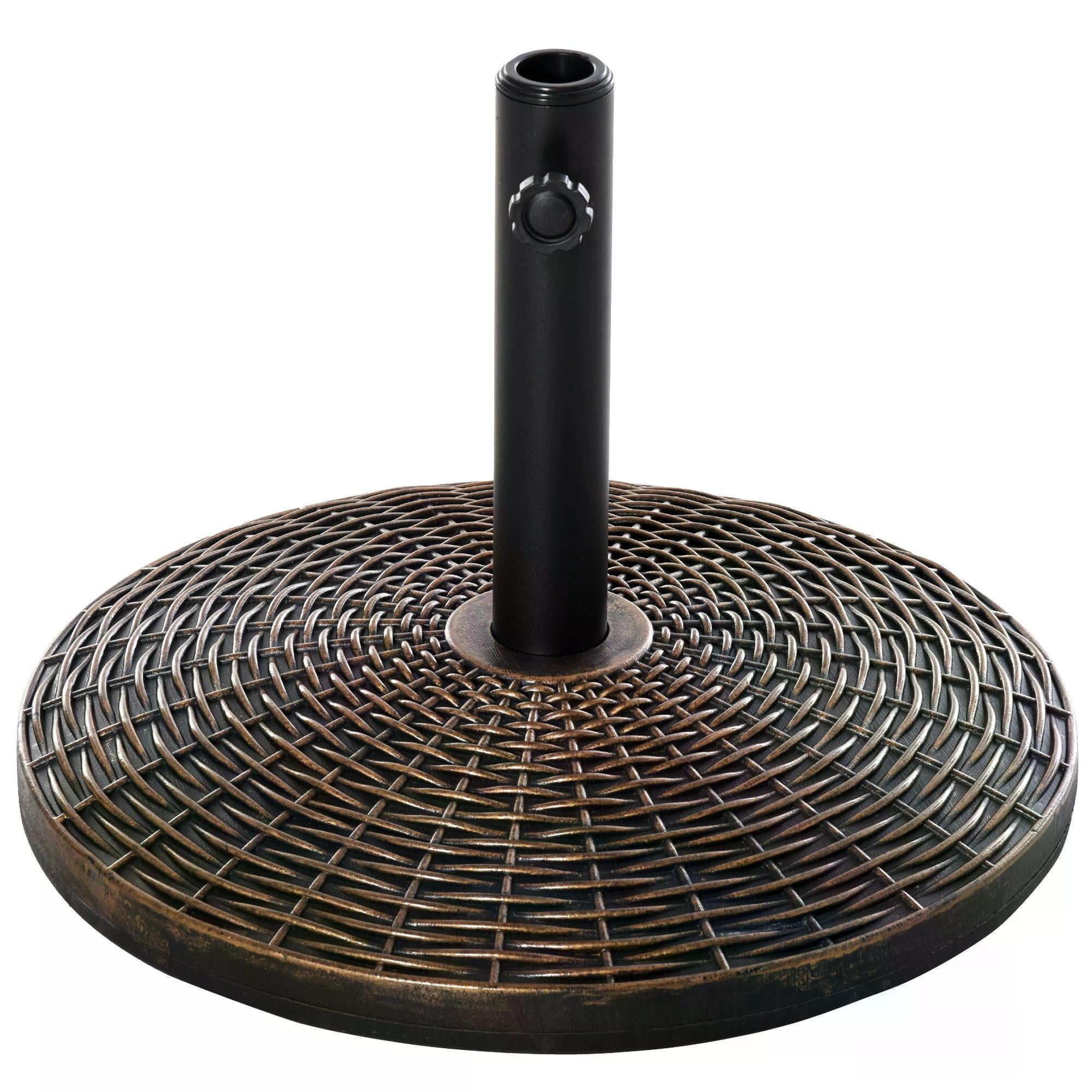 Outsunny Patio Parasol Base: Weighted 25kg Stand for Outdoor Umbrellas, Weather-Resistant, Jet Black