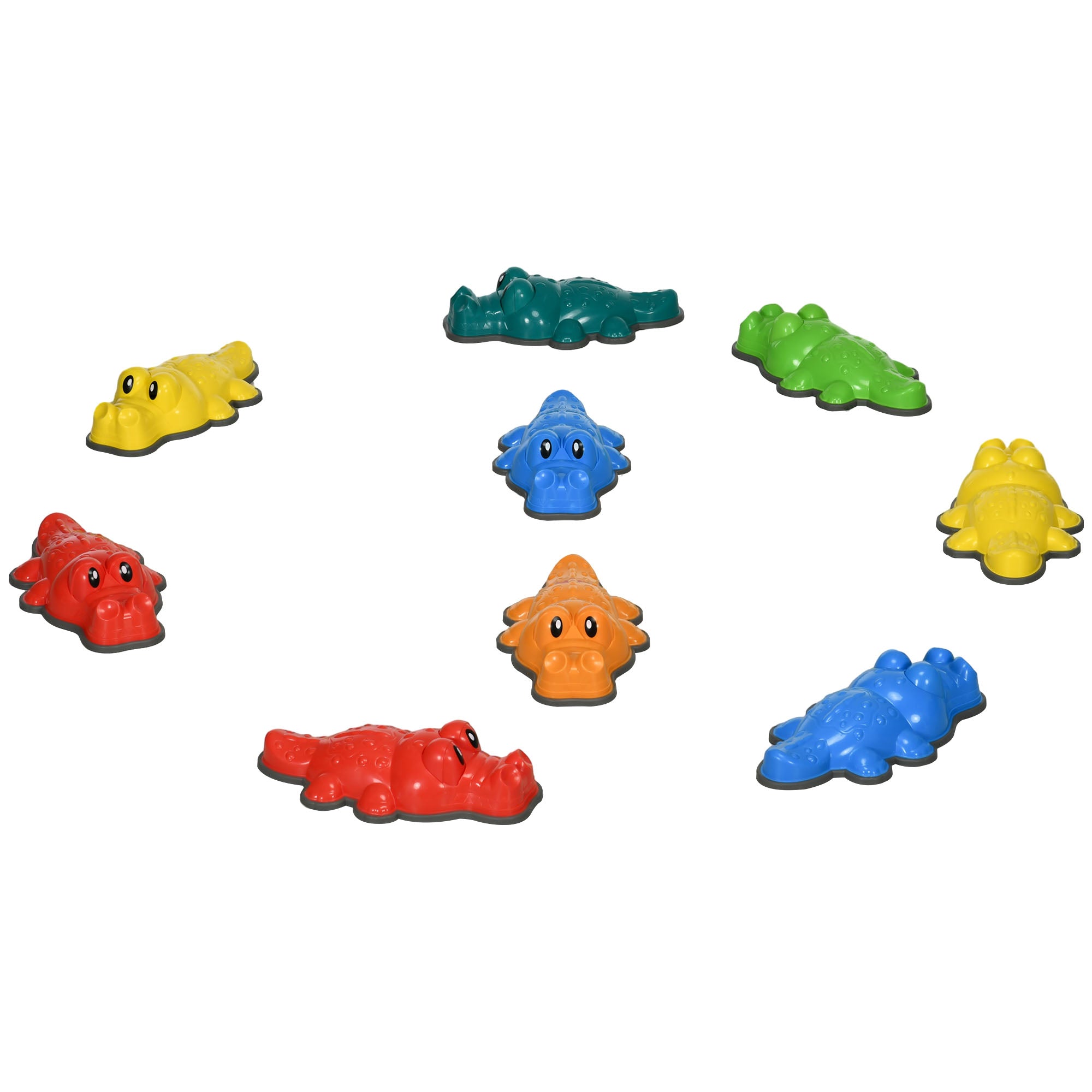 ZONEKIZ 9PCs Kids Stepping Stones, Crocodile Design with Anti-slip Edge Balance River Stones, Indoor Outdoor, Stackable