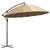 Outsunny 3(m) Cantilever Shanghai Parasol Garden Hanging Banana Sun Umbrella with Crank Handle, 18 Sturdy Ribs and Cross Base, Beige