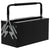 DURHAND Professional 3 Tier Metal Toolbox, 5 Tray Portable Tool Box with Handle, Workshop Storage, 45cmx22.5cmx34.5cm, Black