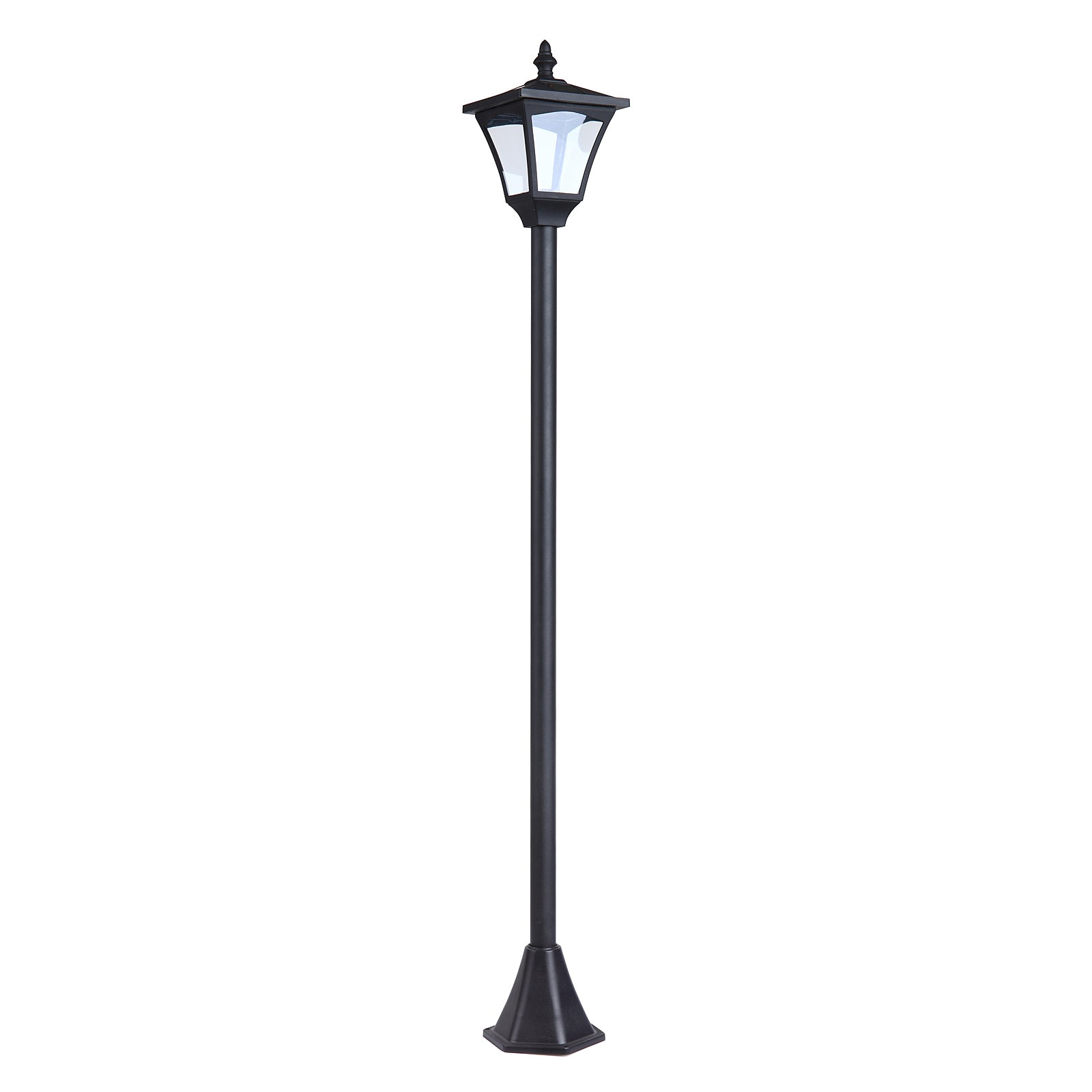 Outsunny Outdoor Solar Powered Post Lamp Sensor Dimmable LED Lantern Bollard Pathway 1.2M Tall – Black