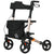 HOMCOM 4 Wheel Rollator with Seat and Back, Folding Mobility Walker, Adjustable Height, Dual Brakes, Cane Holder, Lightweight Aluminium