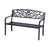 Outsunny 2 Seater Metal Garden Park Bench Porch Outdoor Furniture Patio Chair Seat Black