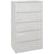 HOMCOM High-Gloss Chest: 5-Drawer Modern Storage Cabinet in Sleek White for Bedrooms