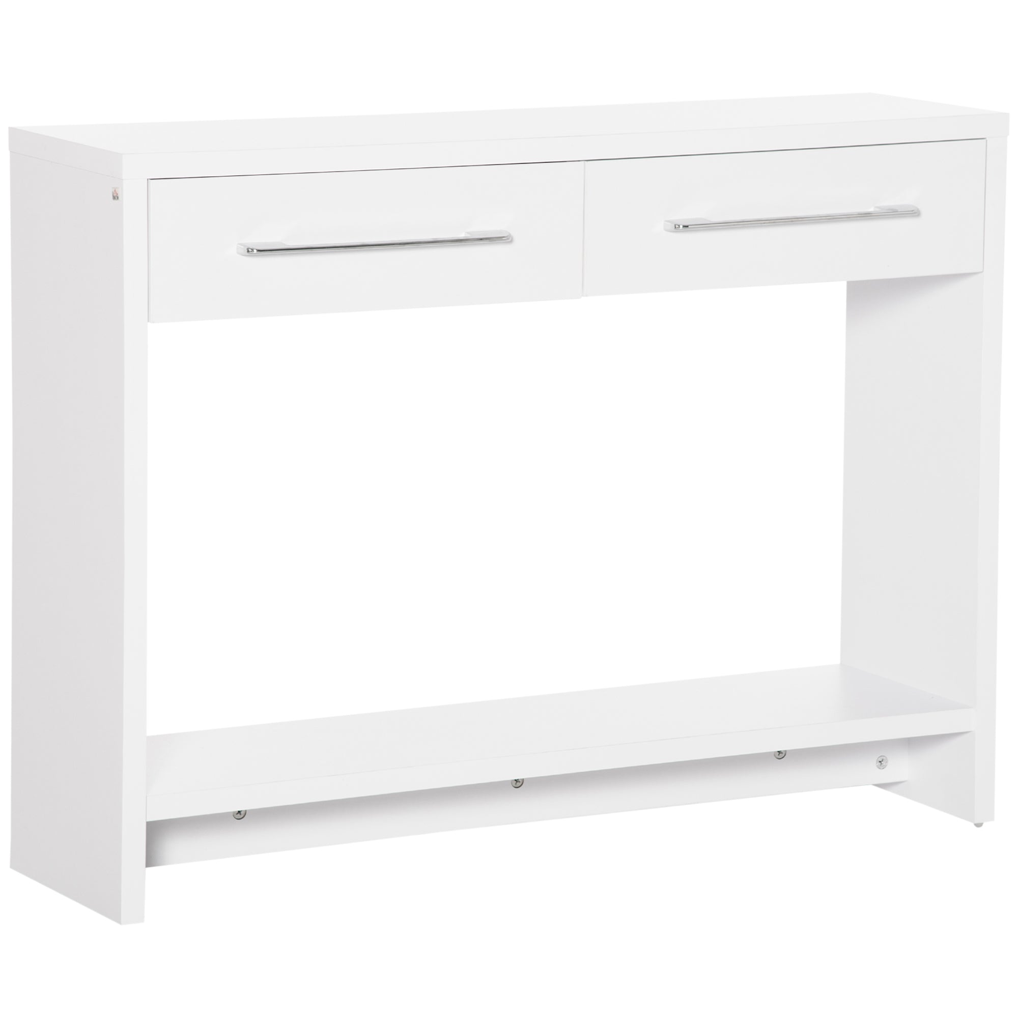 HOMCOM Console Table with Shelf and  Drawer, Contemporary Hallway Table for Living Room, Entryway, White