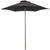 Outsunny Black Patio Parasol: 6-Rib Outdoor Sun Shade for Balcony & Garden, 2M