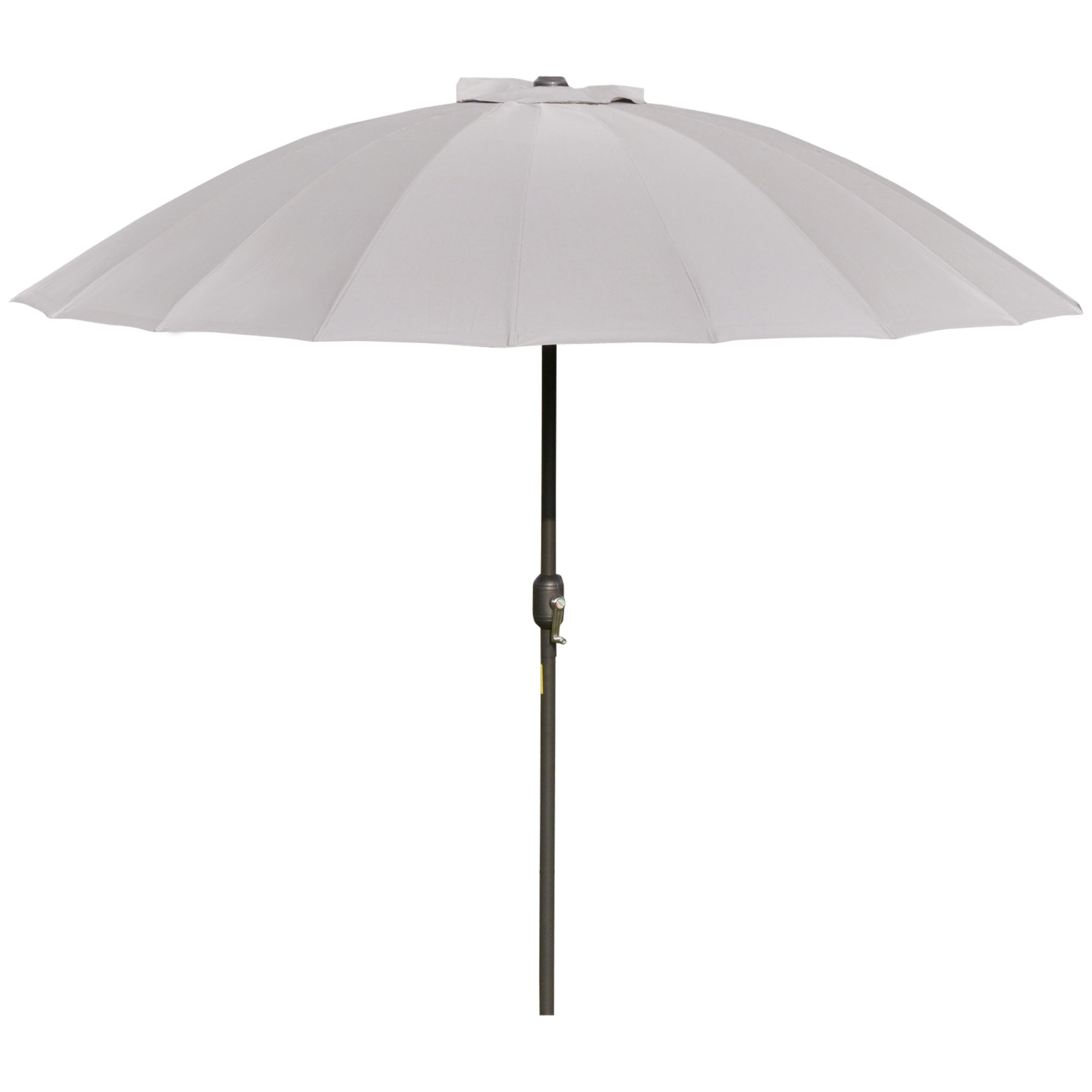 Outsunny 2.5m Adjustable Outdoor Garden Parasol Umbrella Sun Shade with Crank & Tilt, Light Grey