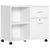 Vinsetto Mobile Filing Cabinet on Wheels, Printer Stand with Open Shelves and Drawers for A4 Documents, White