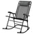 Outsunny Folding Rocking Chair Outdoor Portable Zero Gravity Chair w/ Headrest Grey