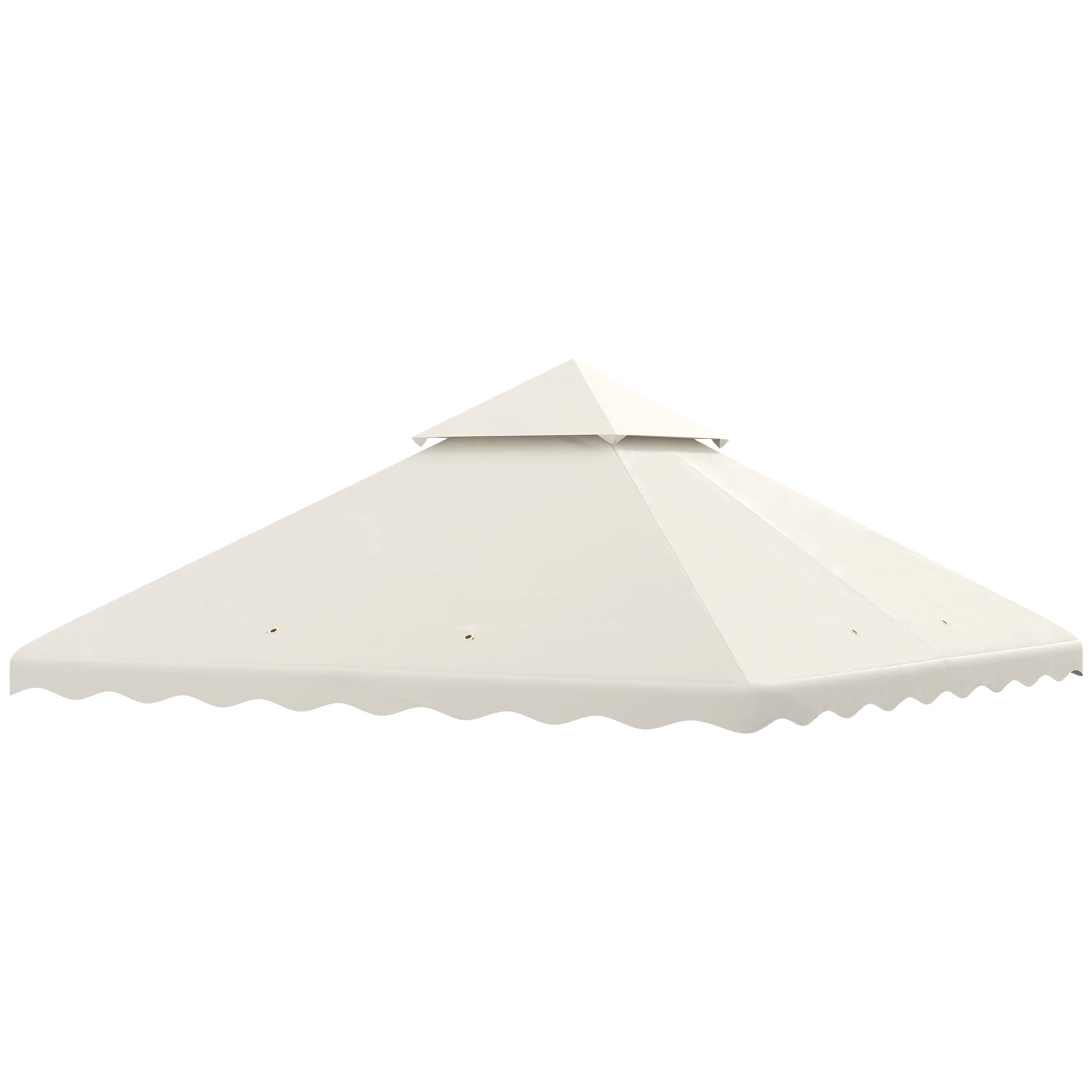 Outsunny Replacement Gazebo Canopy Covers 3x3m, 2-Tier Roof, Weather-Resistant, Cream White