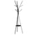 HOMCOM 180cm Free Standing Metal Coat Rack Stand 9 Hooks Clothes Tree with 1 Shelf Hat Display Hall Tree Hanger Bag Umbrella Hanging Organiser (Black)