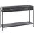 HOMCOM Console Table Worktop Bottom Shelf Home Two Drawer Industrial Minimal Style Grey Wood Tone Effect