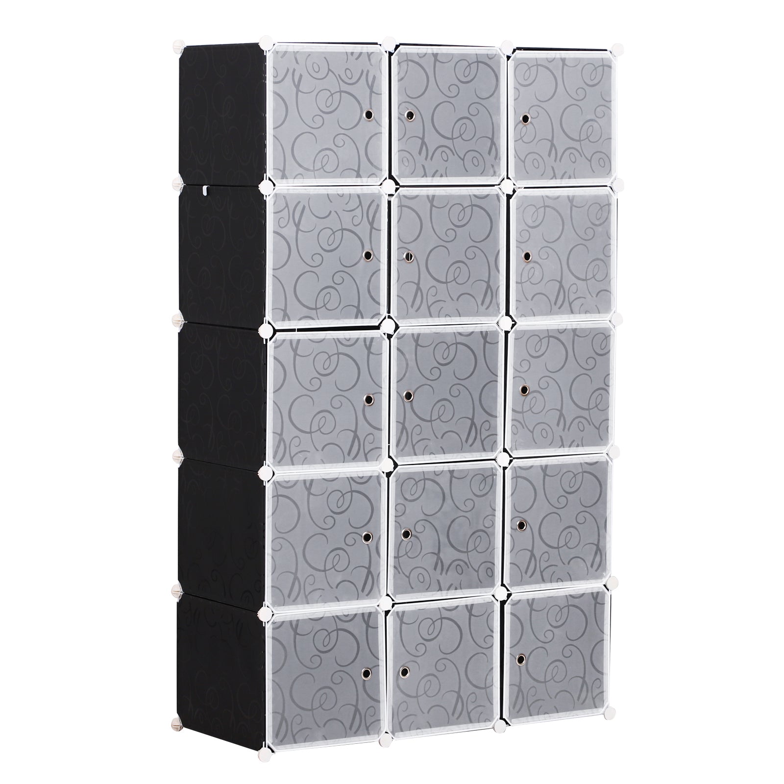 HOMCOM Cube DIY Wardrobe Portable Interlocking Plastic Modular Closet Bedroom Clothes Organiser Storage Cabinet