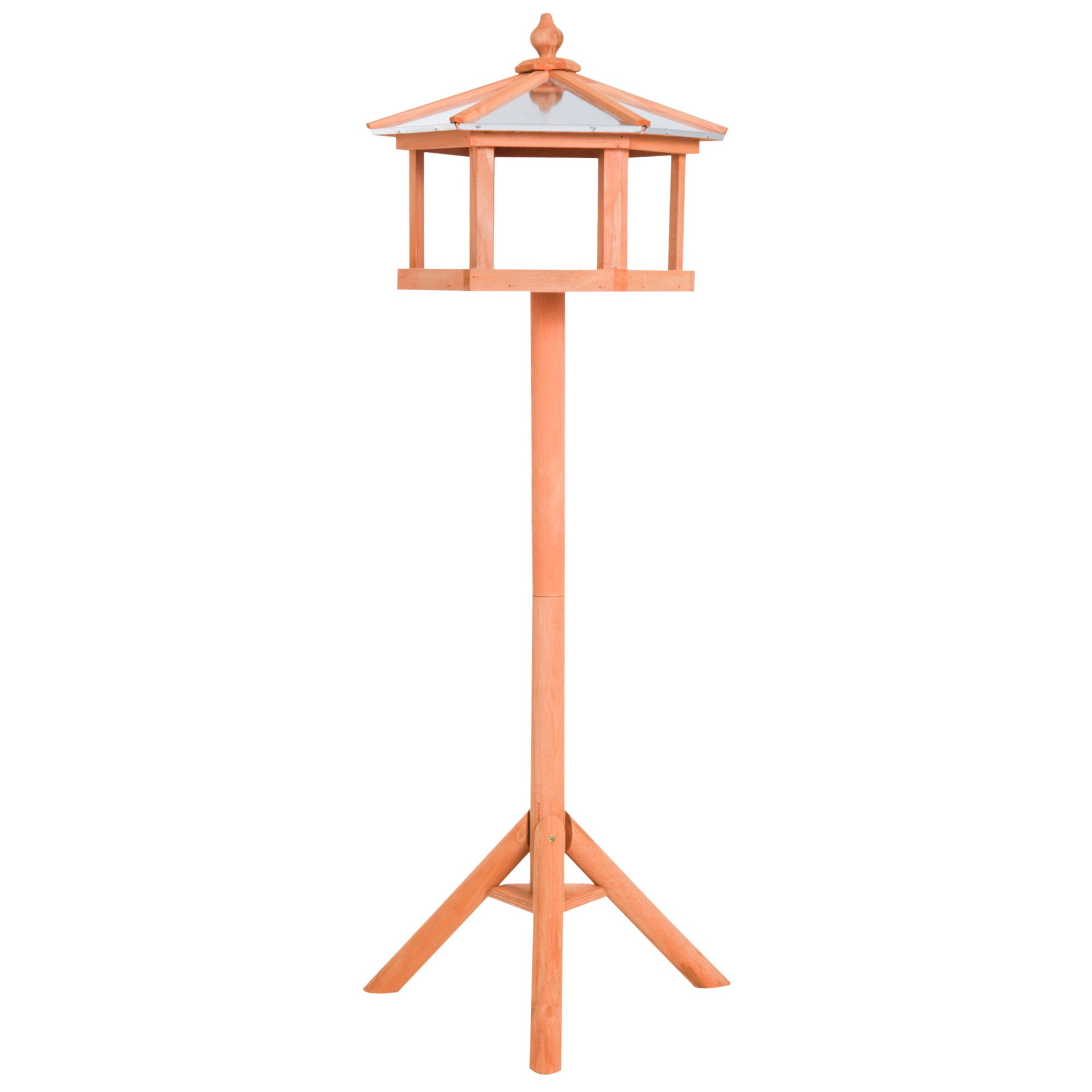 PawHut Deluxe Bird Stand Feeder Table Feeding Station Wooden Garden Wood Coop Parrot Stand 113cm High New